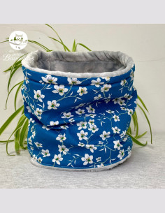 Snood ado adulte fleur bleue