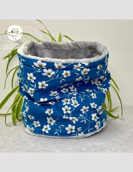 Snood ado adulte fleur bleue