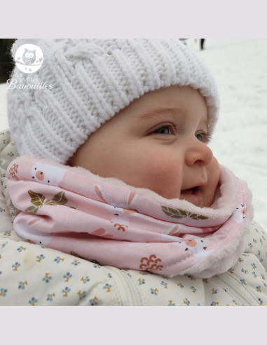 Snood bébé fleur bleue