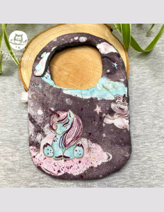 Bavoir naissance - 2ans licorne grise