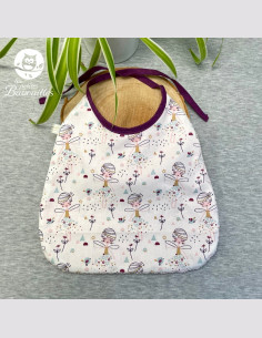 Grand bavoir bébé éponge fait main fée lapin