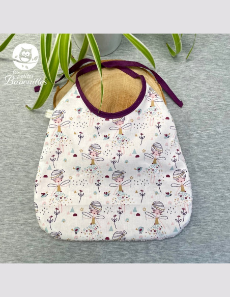 Grand bavoir bébé éponge fait main fée lapin Grand bavoir bébé éponge fait main fée lapin