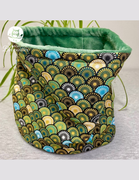 Snood ado adulte paon vert et jaune