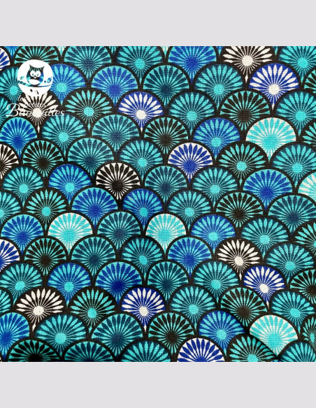 Couverture polaire fait main ours plume bleu