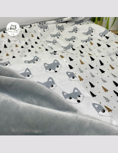 Couverture polaire fait main loup