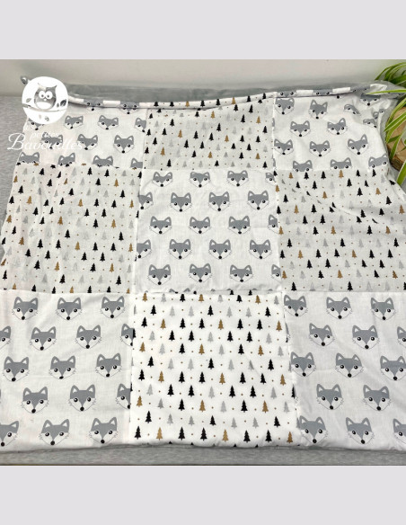 Couverture polaire fait main loup