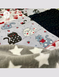 Couverture polaire fait main gros chat