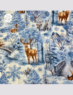 Tissu Loup bleu