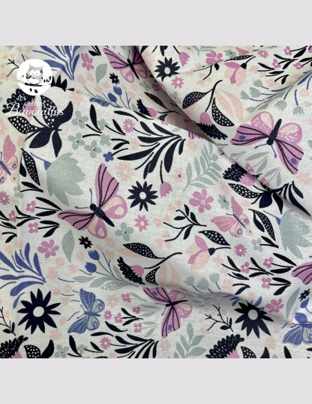 Tissu Papillon violet