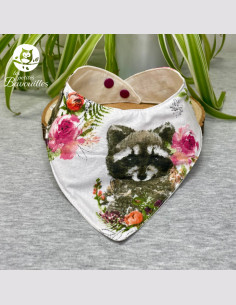 Bavoir bandana imperméable animaux fleuris 2