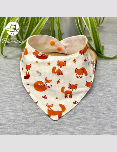 Bavoir bandana imperméable renard roux