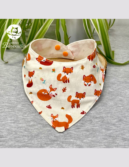 Bavoir bandana imperméable renard roux Bavoir bandana imperméable renard roux