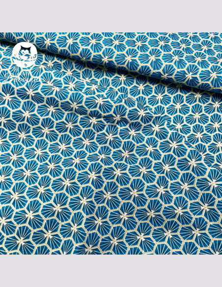 Tissu Alvéole bleue