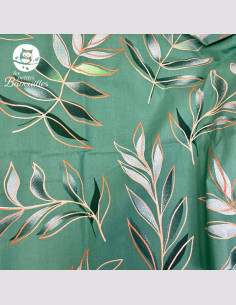 Tissu Feuille or