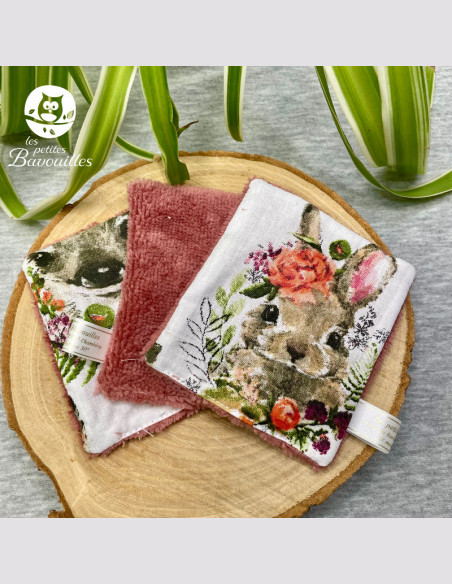 Coton lavable animaux fleuris Coton lavable animaux fleuris