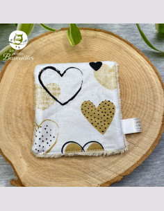 Coton lavable coeur moutarde
