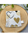 Coton lavable coeur moutarde
