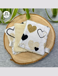 Coton lavable coeur moutarde 2