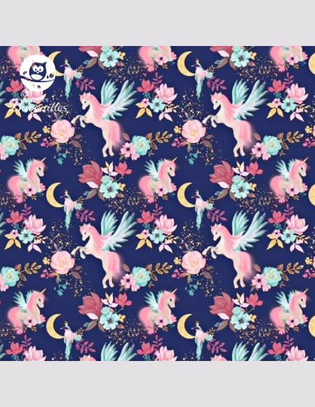 Tissu licorne marine