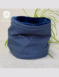Snood ado adulte pois bleu marine