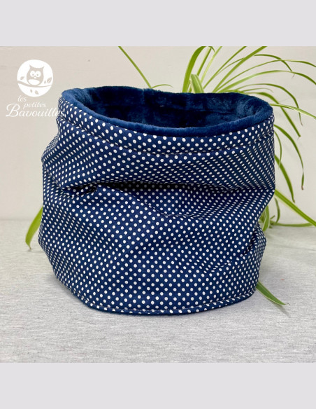 Snood ado adulte pois bleu marine