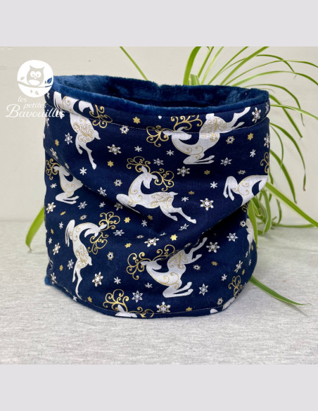 Snood ado adulte cerf bleu