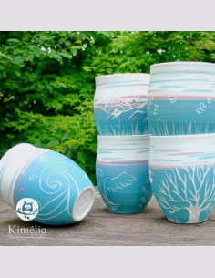 Tasse porcelaine bleu