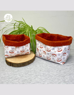 Panière en tissu panda roux