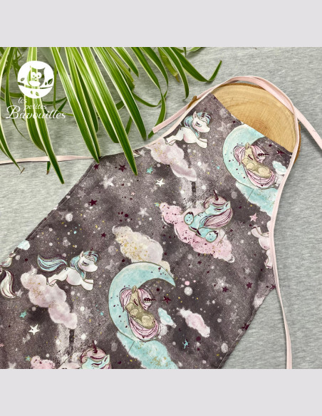 Tablier 5-12 ans licorne grise
