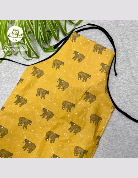 Tablier 5-12 ans ours moutarde