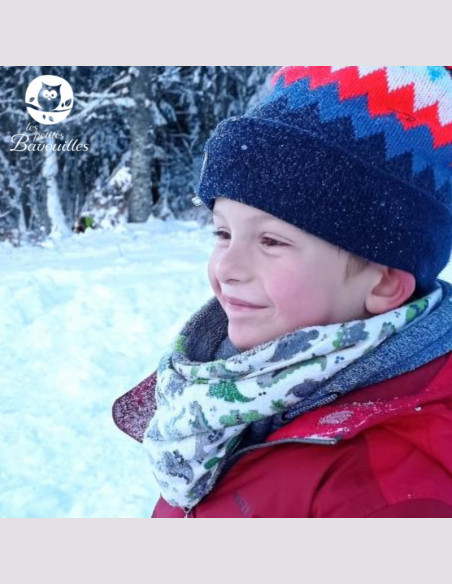 Snood grand enfant Chat gris