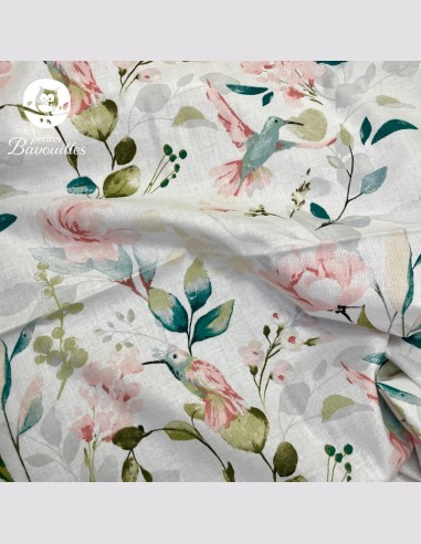 couverture bébé fait main colibri aquarelle