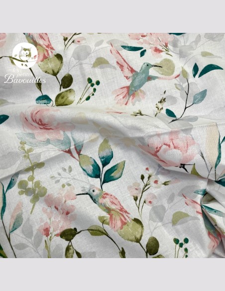 couverture bébé fait main colibri aquarelle