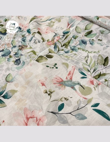 couverture bébé fait main colibri aquarelle