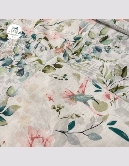 couverture bébé fait main colibri aquarelle