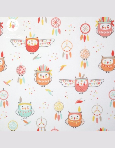 Bavoir Bandana étanche fait main Indian owl