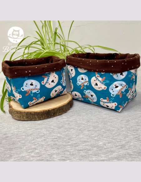 Panière en tissu ours plume