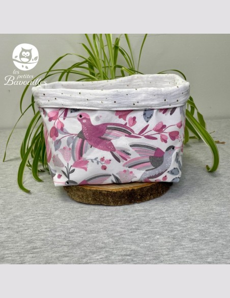 Panière en tissu colibris