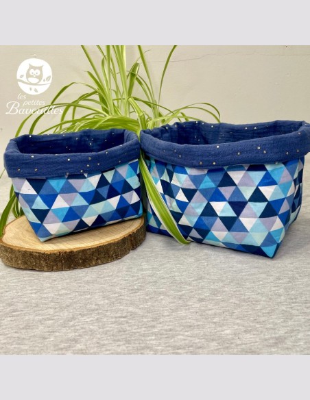 Panière en tissu bleue