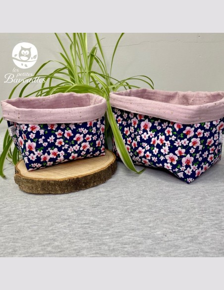 Panière en tissu orchidée