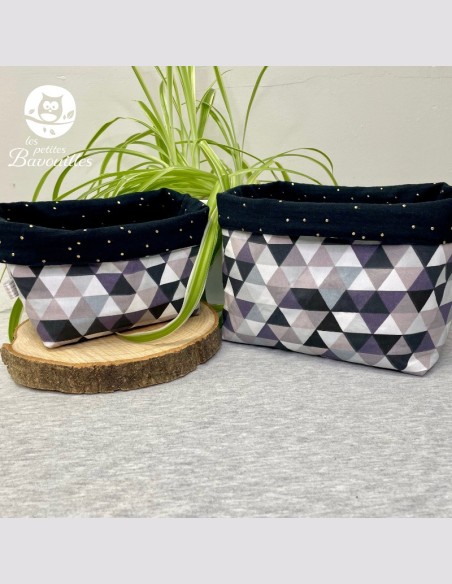 Panière en tissu noire