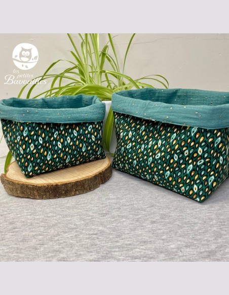 Panier rangement bébé table à langer verte