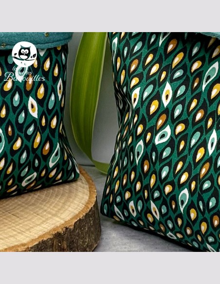 Panière en tissu verte