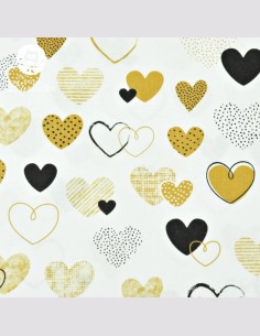 Panière en tissu coeur moutarde 2