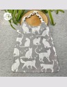 Serviette élastique enfant chat gris – Dès 2ans
