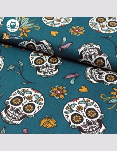 Serviette élastique tête de mort fait main pour enfant