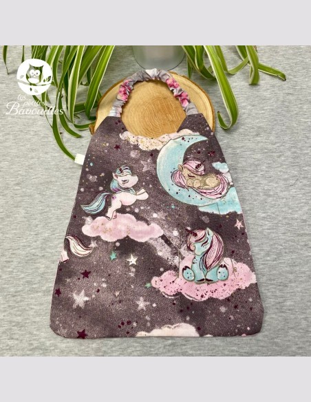 Serviette élastique licorne grise enfant – Dès 2ans