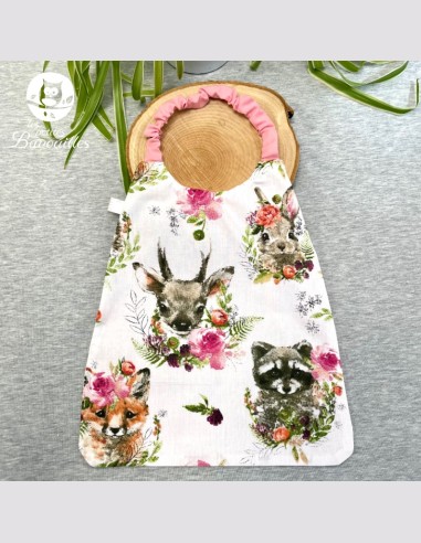 Serviette élastique animaux fleuris enfant – Dès 2ans