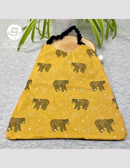 Serviette élastique ours moutarde enfant – Dès 2ans
