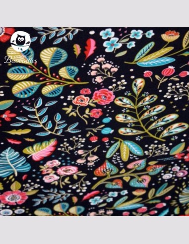 Snood enfant ou tour de cou polaire nuit fleurie